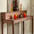 Walnut Solid Wood Round Console Table-1260574764