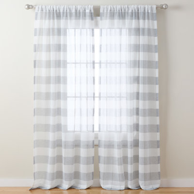 TOWN & COUNTRY BASICS Pax Semi-Sheer Stripe Light Filtering Curtains
