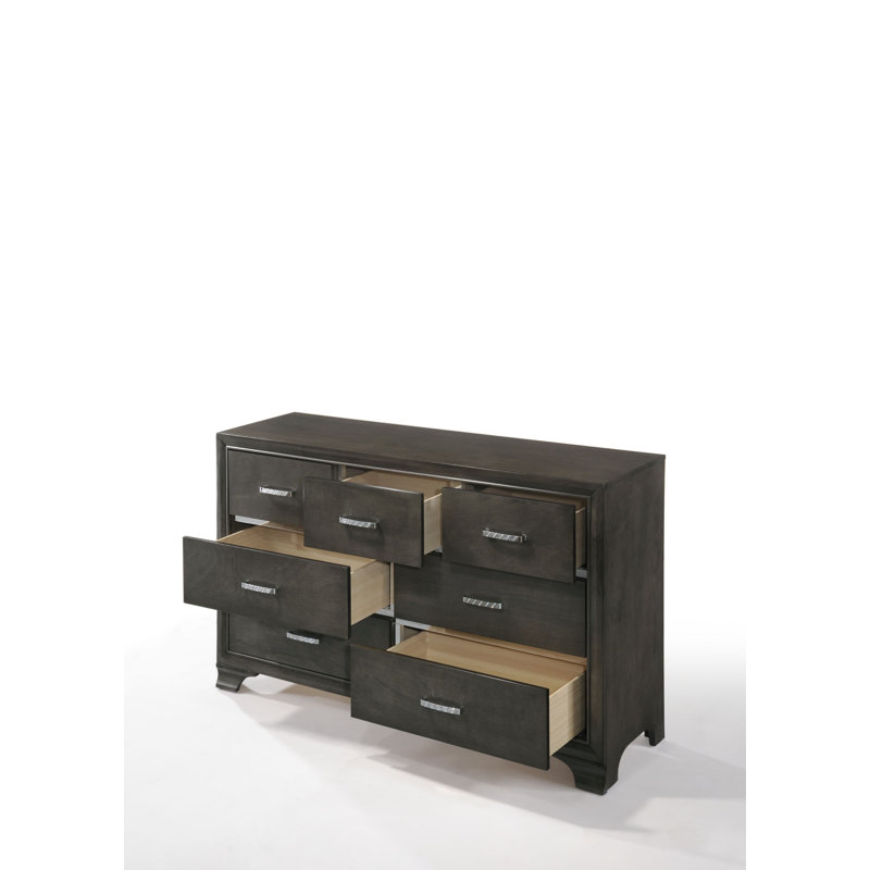 Harry Dresser with 7 Drawers & Wooden Legs, Black