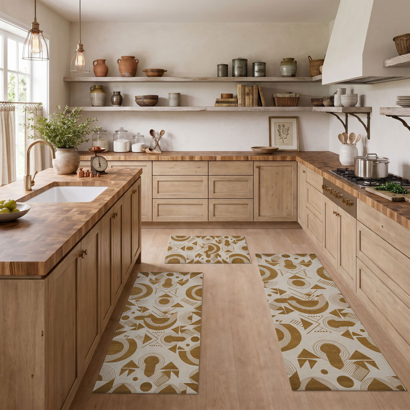 Tapis de cuisine géométriques antidérapants lavables