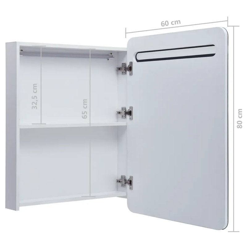 Allmon Glass Bathroom Cabinet, 80 cm H x 68 cm W x 11 cm D