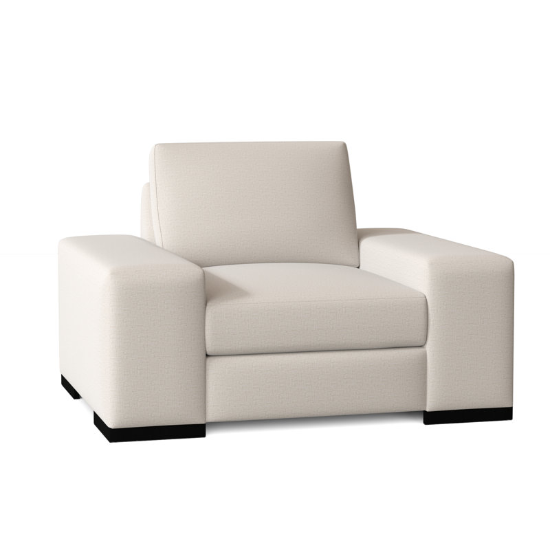 Fauteuil club Harrison, Magnolia Lola, Noir, Plumes / duvet