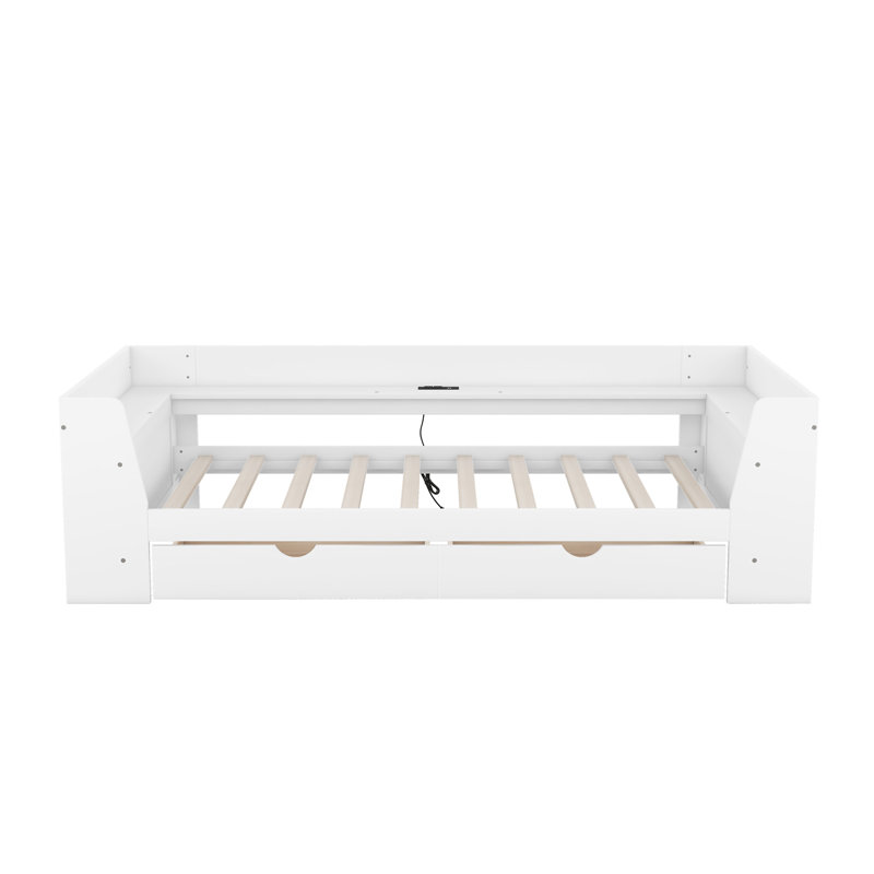 Lit de jour avec tablettes, Blanc