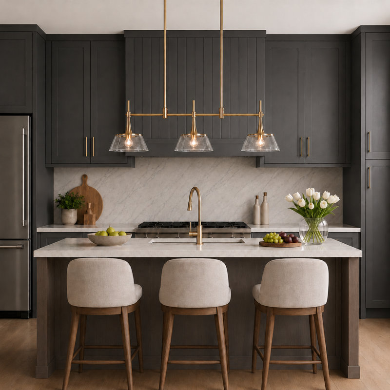 Luminaire suspendu pour îlot de cuisine 3 lumières l 34,5 po Jonesboro
