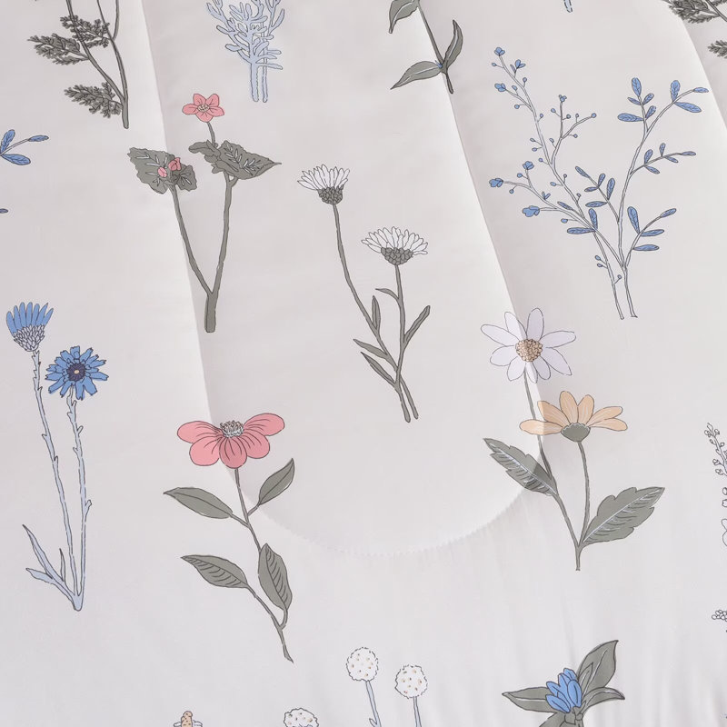 Ensemble d'édredon en duvet synthétique Bohème, Édredon grand et 2 taies décoratives, Blanc