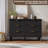 Modern 6 Drawer Dresser, Wide Fluted Wood Chest with Gold Handle, Curved Design, Sturdy Storage Cabinet for Bedroom, Living Room-1166888607