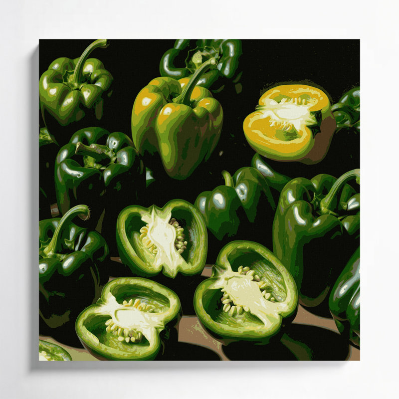 Légumes, poivron vert, art mural sur toile
