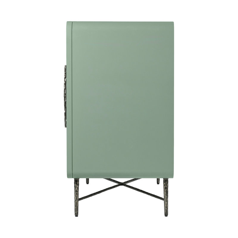 Sunburst Green Solid Wood 90'' Sideboard with Metal Base