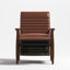 Fauteuil inclinable moderne en cuir Irie Mid-Century avec structure en bois massif-911333720