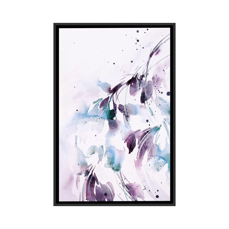 « leaves iv », impression sur toile, H 26 po x l 18 po x P 1,5 po, Toile avec cadre noir, Pas de tapis