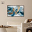 "Blue Tide II", reproduction d'art acrylique encadrée bleue et dorée par Art Remedy, cadre argenté, 54 x 36-568760028-568760029