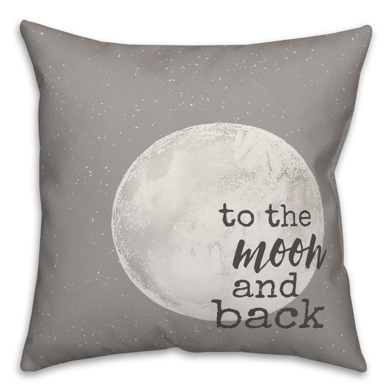 Gray and White Reversible Love Quote Throw Pillow