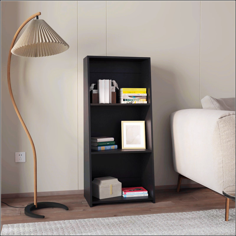 Bibliothèque noire avec trois tablettes, Noir