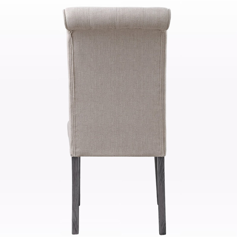 Chaise d'appoint Ferrous Beige Lin et finition grise (ensemble de 2)