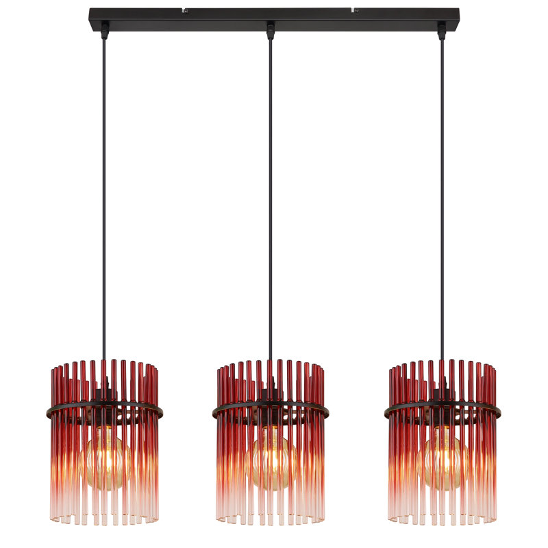 Decole 3 - Light Matte Black Pendant, Blackberry colors