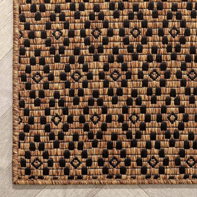 Milo Outdoor & Indoor Flatweave Beige/Brown Rug, Rectangle 160 x 220cm