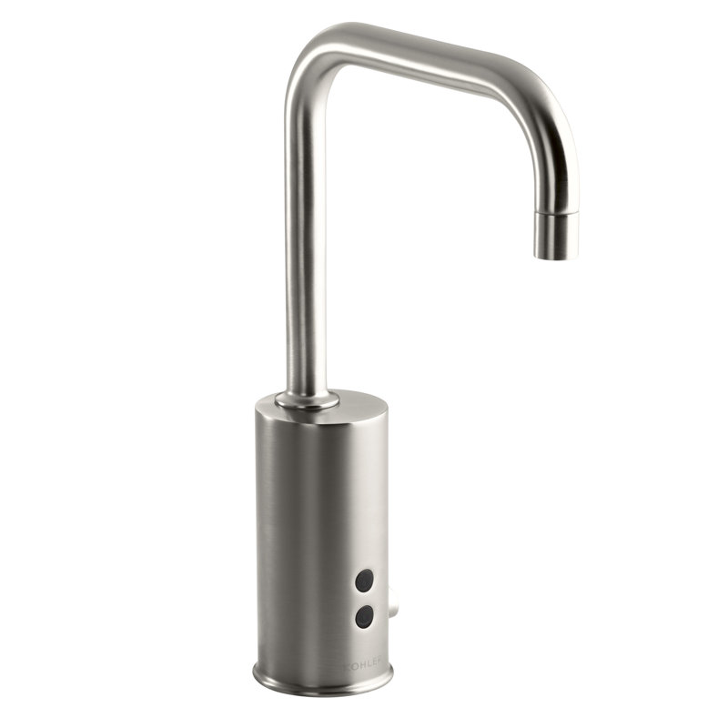 Gooseneck Single-Hole Touchless Dc-Powered Commercial Faucet with Insight Technology, Vibrant Stainless
