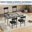 Ensemble de table de salle à manger 3 pièces pour 2 personnes, ensemble de table de cuisine compacte avec structure en métal et chaise en cuir PU-795546670-795546668