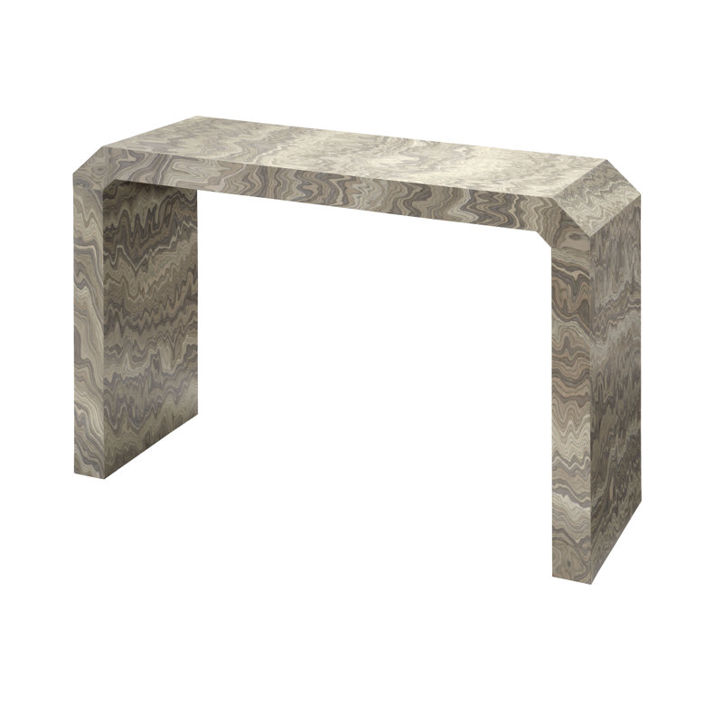 Grounded Veneer Console Table, Sand Grey