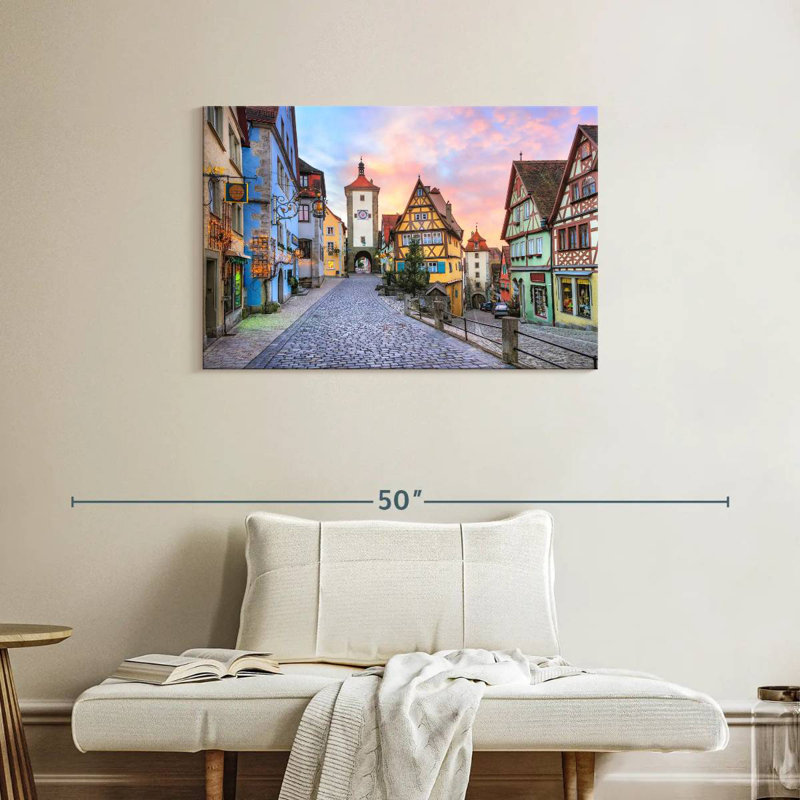 Sireci Cobbled Rothenburg Street, 24" H x 36" W