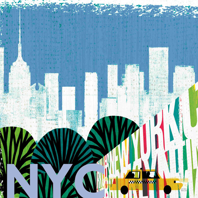 New York City Life NYC, H 12 po x l 12 po