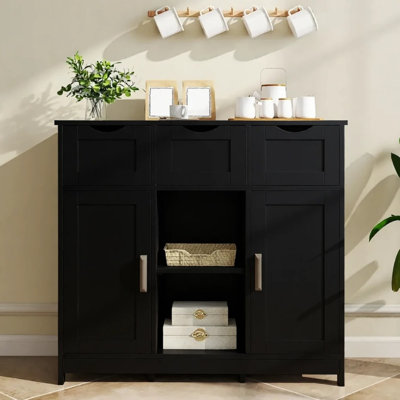 Crédence de bureau avec armoire de rangement pour buffet 31,1 po Theile