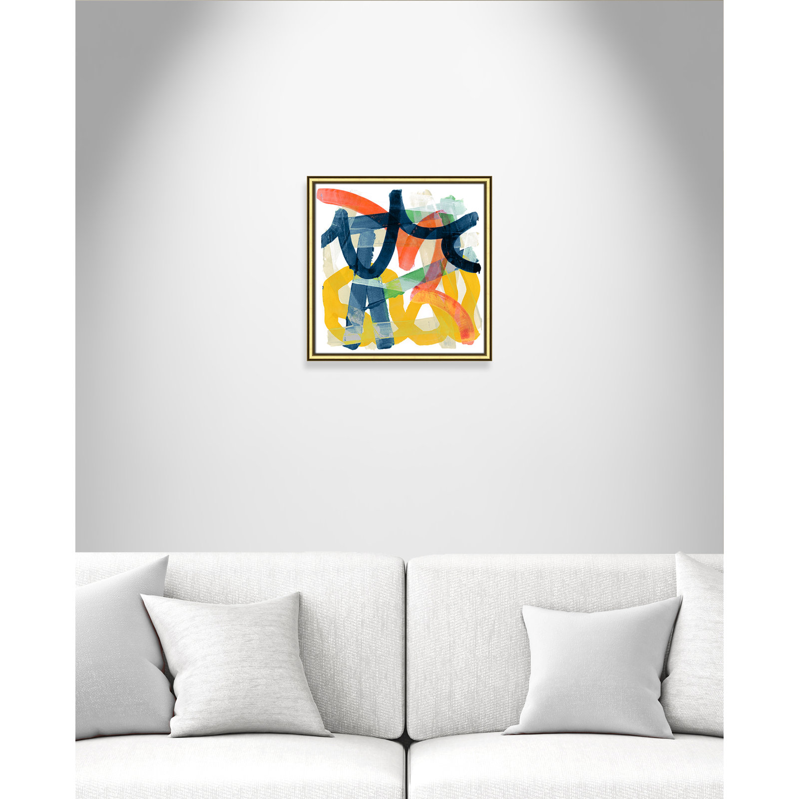 Shuffling by Cartissi - Picture Frame Painting, Gold Framed, 18.25" H x 18.25" W x 0.88" D