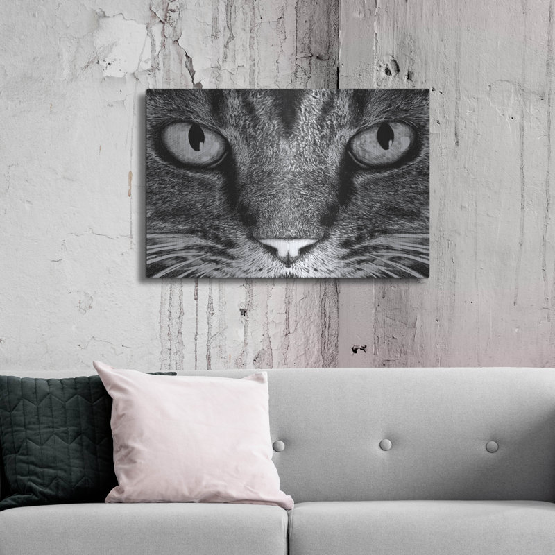 «The Cat» par Tummeow, art mural en métal de luxe «The Cat» par Tummeow, H 24 po x l 36 po