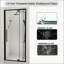 Porte de douche à charnière en verre semi-sans cadre avec verre trempé de 6 mm - Largeur réglable-129512998
