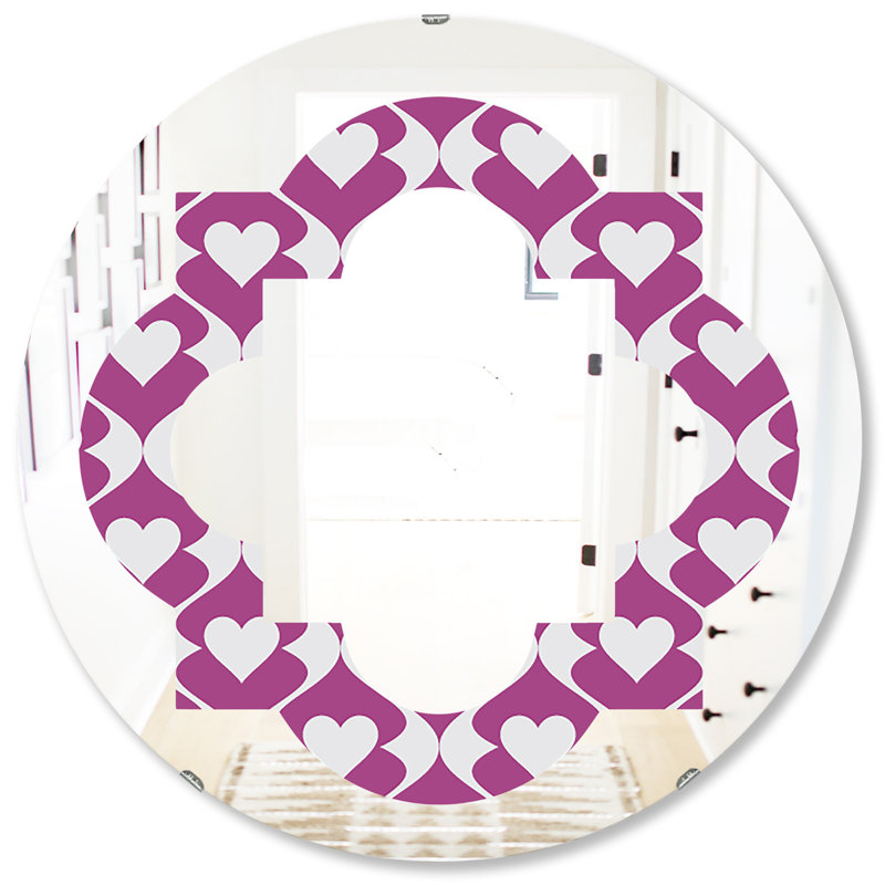 Miroir mural éclectique à motif quadrilobe, H 31,5 po x l po