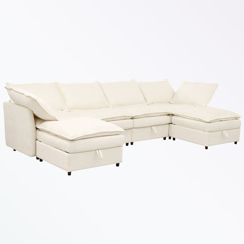 Canapé-lit modulaire en forme de U Taquila, Polyester Belge