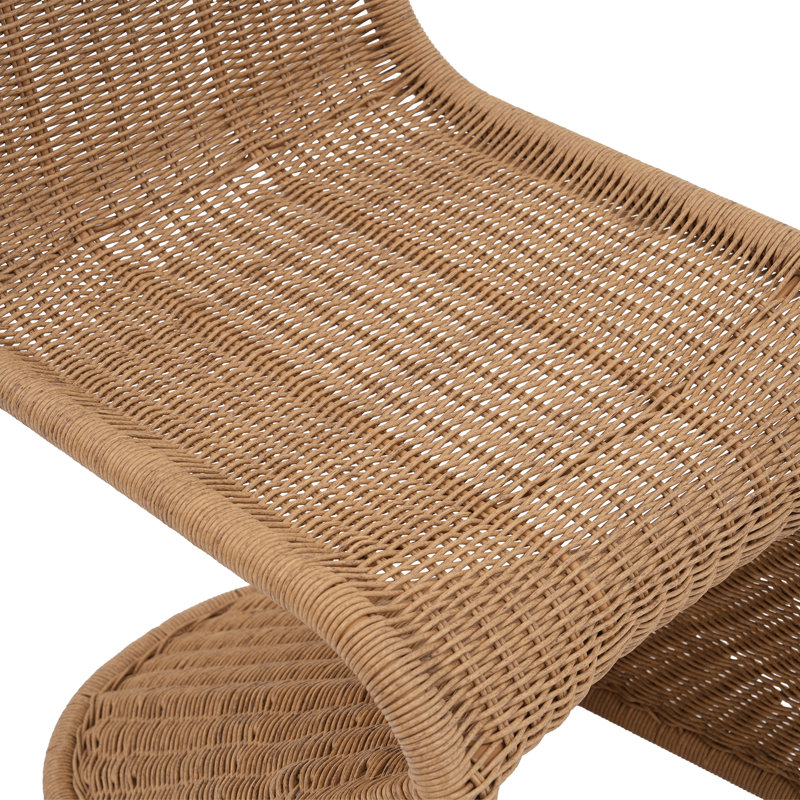 Chaises de salle à manger d'extérieur en osier avec structure en acier (2 pièces)