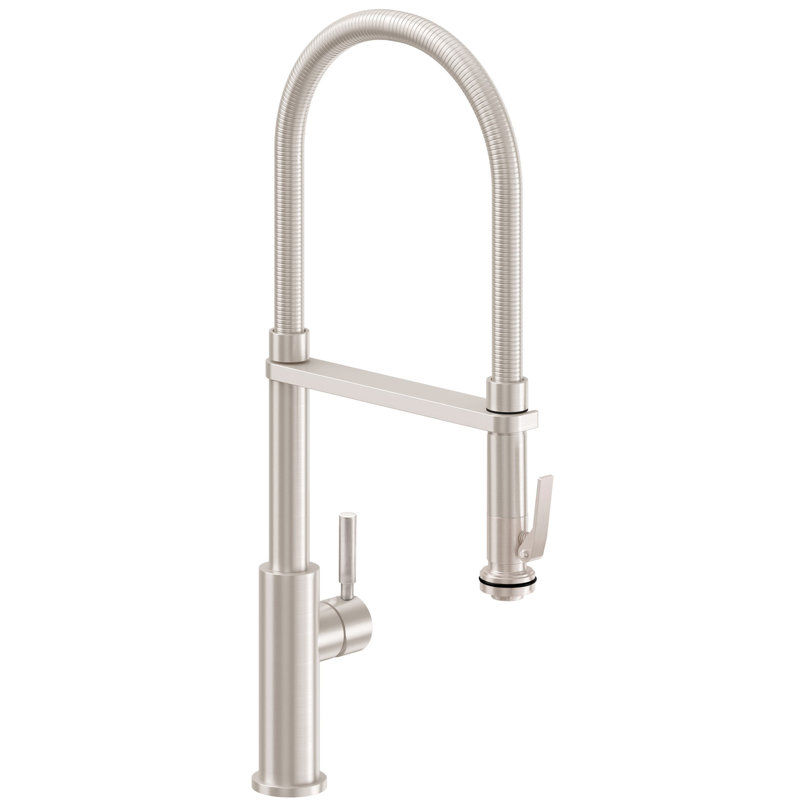 Corsano Contemporary Culinary Pull-Out Kitchen Faucet with Squeeze Sprayer and ST Series Handle, Satin Brass