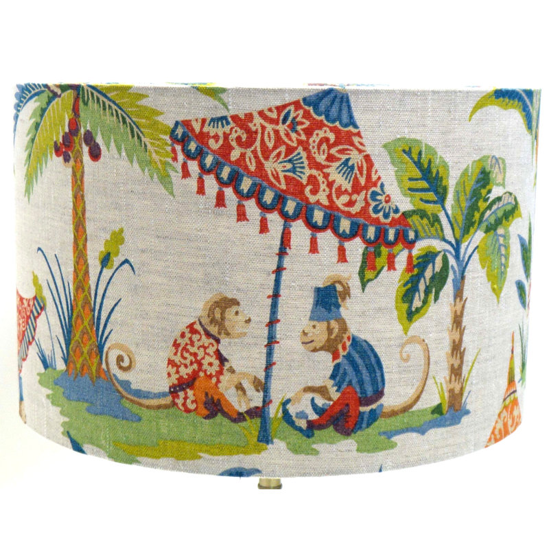 Linen Drum Lamp Shade ( Screw On ), 20cm H x 30cm W x 30cm D