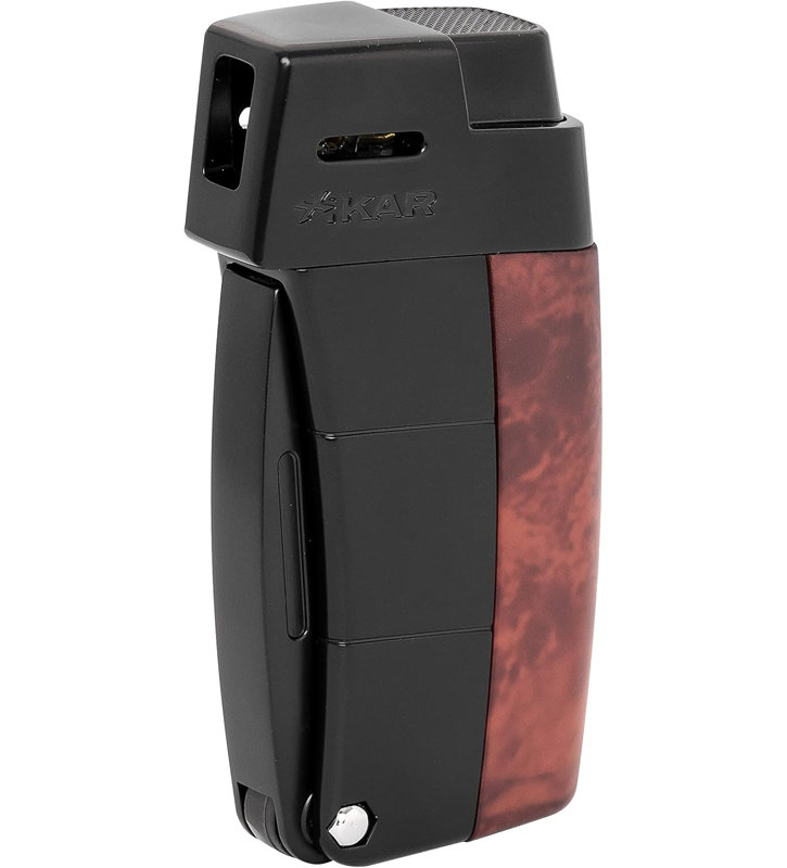 Xikar Resource II Angled Soft Flame Lighter, Black/Brown