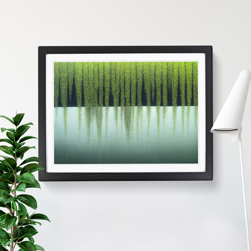 Sweet Weeping Willow Tree - Single Picture Frame Print, Black, 46cm H x 64cm W x 2cm D