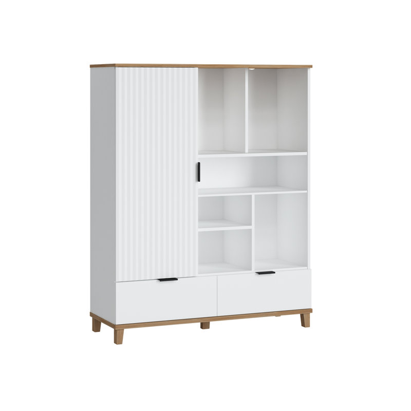 Plissee Highboard 1 Door 2 Drawers