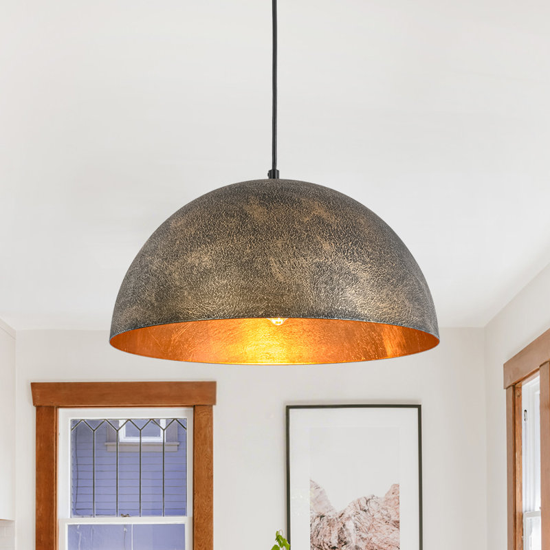 1-Light Distressed Dome Pendant