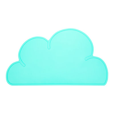 Silicone Cloud Shaped Food Placemat - Teal - Non-Slip - Easy Clean - Tabletop Protection - 18 3/4" x 10 1/2" - 1ct Box - 
