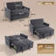 HOMCOM 2 Seater Sofa Bed 3-in-1 Pull Out Sleeper Loveseat Sofa-2080580135