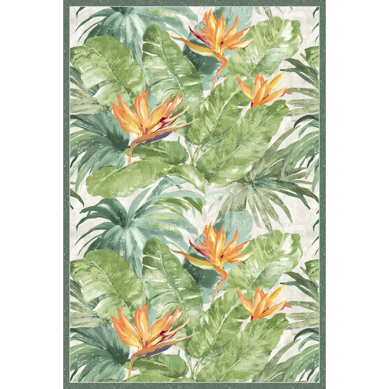 Hunter Floral Machine Printed Area Rug, Rectangle 155 x 230cm