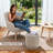 17.7" W Fully Assembled Swivel Ottoman with Acacia Solid Wood Frame, Linen Upholstered Footrest, 500lbs-812824214