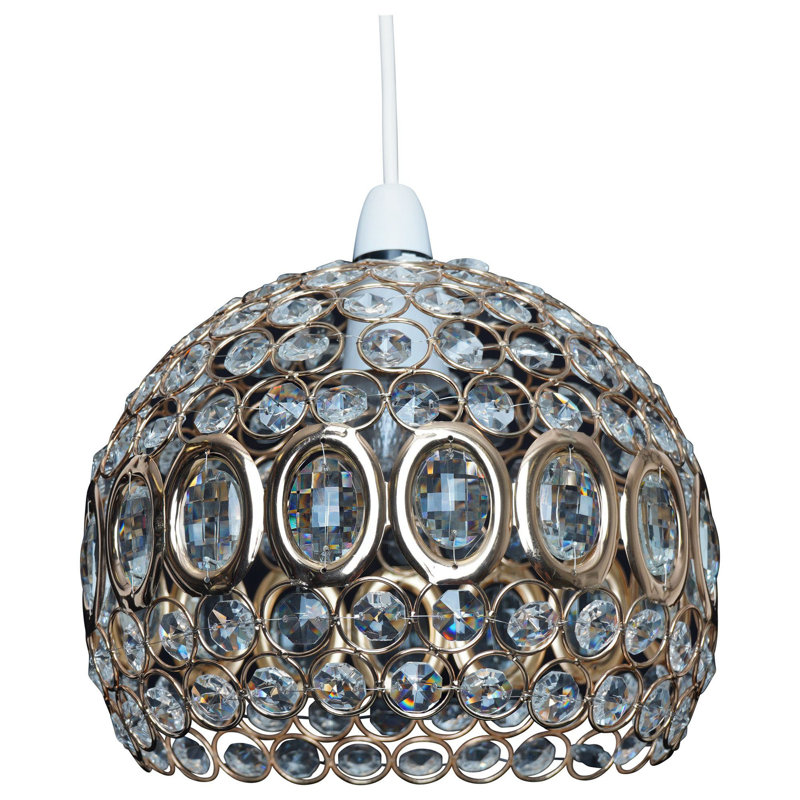 Alice 20cm H Glass Bowl Pendant Shade ( Uno ), Gold