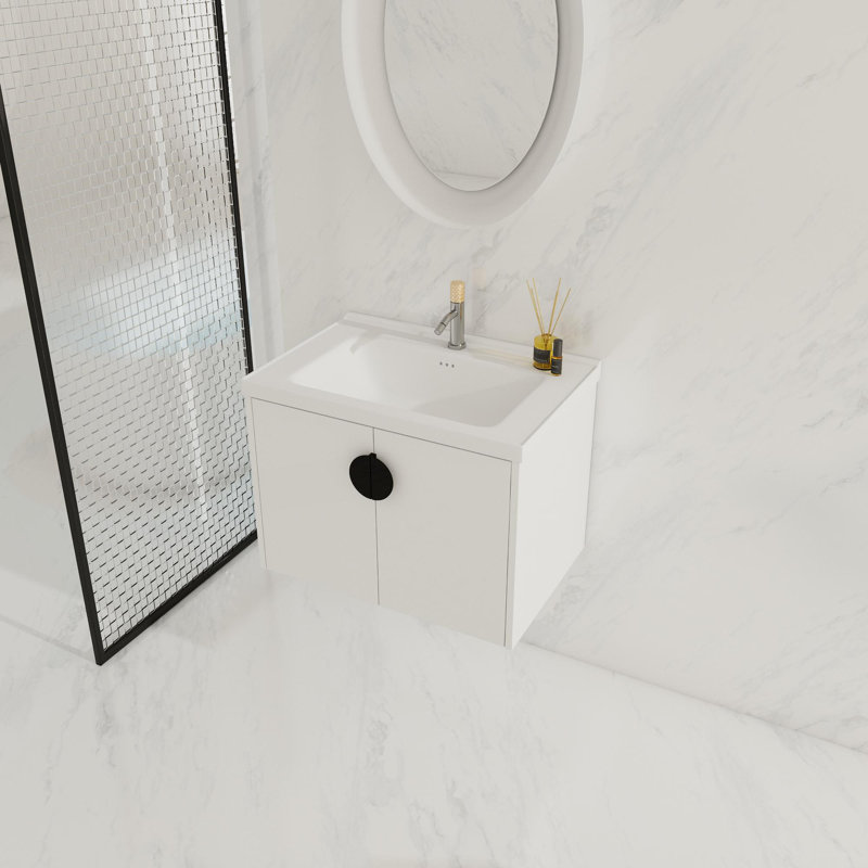 Wall Mounted Bathroom Vanity with Sink, 28"