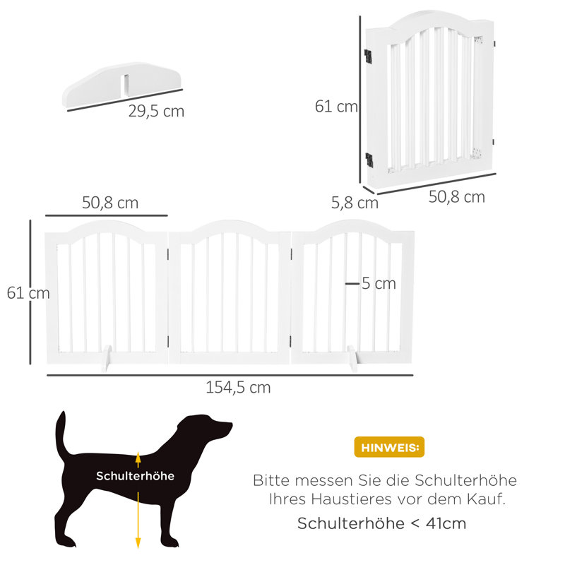 Free Standing Pet Gate, White