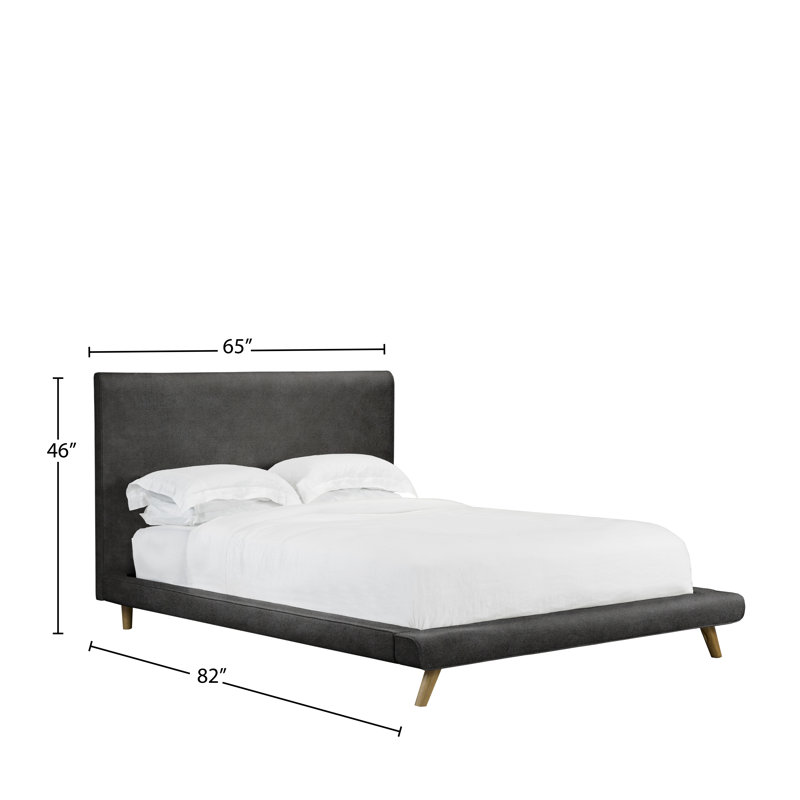 Lit plateforme en tissu d’ameublement, Pierre, Double
