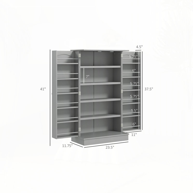 Garde-manger réglable à 5 niveaux, Gris