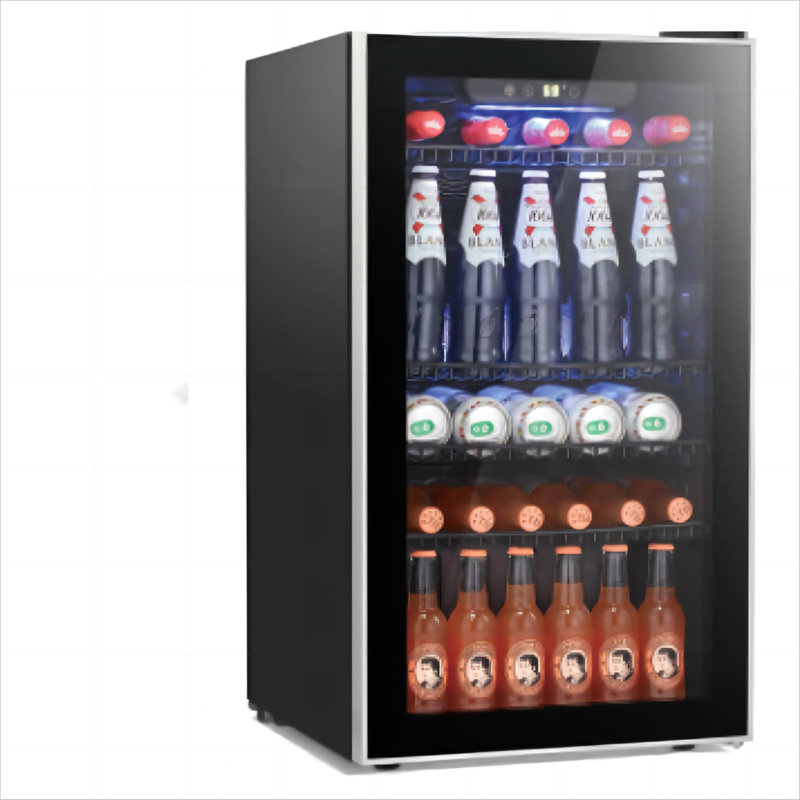17.52"W  26 Bottles or 113 Cans 3.2 Cubic Feet Freestanding/Built-In Wine & Beverage Refrigerator with Glass Door, Black