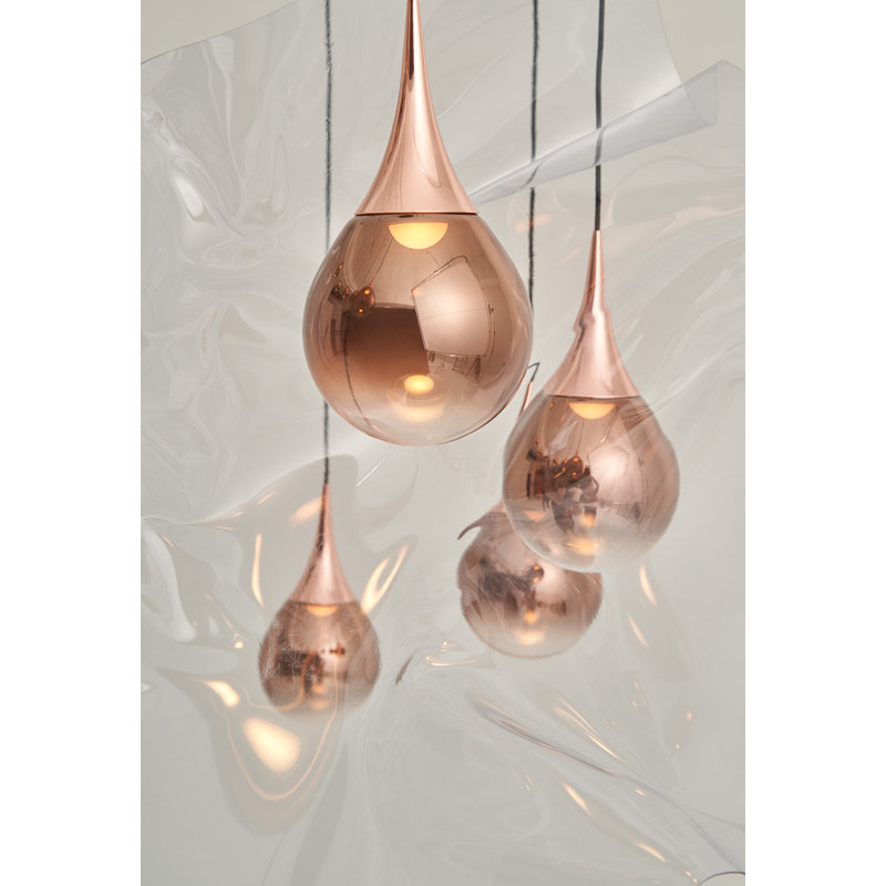 Paopao Elegant Copper LED Kitchen Island Pendant, 43.3 in