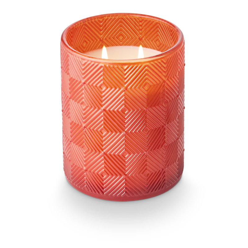 Bougie en verre texturé givré Sun Terrace, 469G